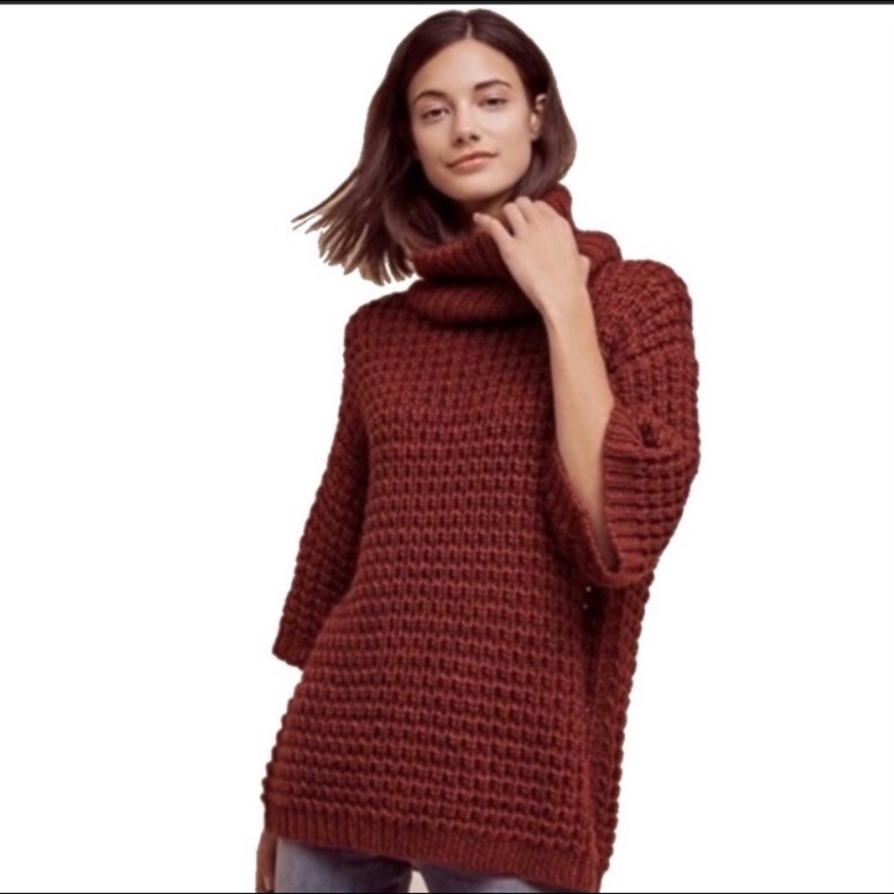 Anthropologie Long Red Sweater